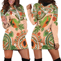 Hawaii Papaya Hoodie Dress Cute Cosplay Humuhumu Fish Plumeria Waves DT05 - Polynesian Pride