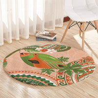 Hawaii Papaya Round Carpet Cute Cosplay Humuhumu Fish Plumeria Waves DT05 - Polynesian Pride