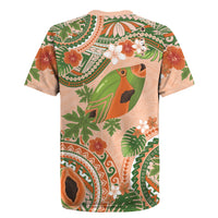 Hawaii Papaya Rugby Jersey Cute Cosplay Humuhumu Fish Plumeria Waves DT05 - Polynesian Pride