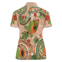 Hawaii Papaya Women Polo Shirt Cute Cosplay Humuhumu Fish Plumeria Waves DT05 - Polynesian Pride