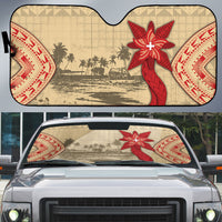 Tonga Language Week Auto Sun Shade Tribal Cross Ngatu Floral Pattern