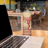 Tonga Language Week Skinny Tumbler Tribal Cross Ngatu Floral Pattern