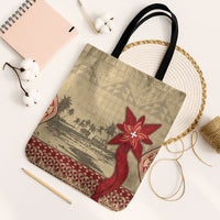 Tonga Language Week Tote Bag Tribal Cross Ngatu Floral Pattern