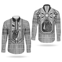 Mabuhay Philippines Festival Couples Matching Puletasi and Long Sleeve Button Shirt Philippine Eagle Sun Three Stars Barong Pattern DT05 - Polynesian Pride
