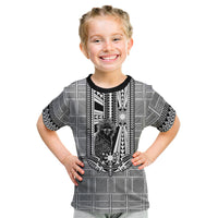 Mabuhay Philippines Festival Kid T Shirt Philippine Eagle Sun Three Stars Barong Pattern DT05 Gray - Polynesian Pride