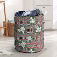 Red Binakol Motifs With Jasminum Sambac Laundry Basket Mabuhay Philippines Festival DT05 Red - Polynesian Pride