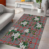 Red Binakol Motifs With Jasminum Sambac Area Rug Mabuhay Philippines Festival DT05 - Polynesian Pride
