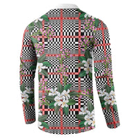 Red Binakol Motifs With Jasminum Sambac Button Sweatshirt Mabuhay Philippines Festival DT05 - Polynesian Pride