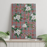 Red Binakol Motifs With Jasminum Sambac Canvas Wall Art Mabuhay Philippines Festival DT05 - Polynesian Pride