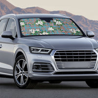Blue Binakol Motifs With Jasminum Sambac Auto Sun Shade Mabuhay Philippines Festival DT05 - Polynesian Pride