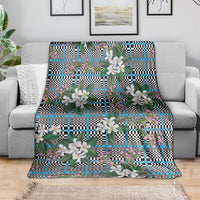Blue Binakol Motifs With Jasminum Sambac Blanket Mabuhay Philippines Festival DT05 - Polynesian Pride