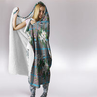 Blue Binakol Motifs With Jasminum Sambac Hooded Blanket Mabuhay Philippines Festival DT05 - Polynesian Pride