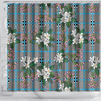 Blue Binakol Motifs With Jasminum Sambac Shower Curtain Mabuhay Philippines Festival DT05 - Polynesian Pride