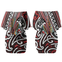 Personalised Maori Language Week Couples Matching Off Shoulder Short Dress and Hawaiian Shirt Ake Ake Ake Tribal Patterns