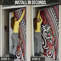Personalised Maori Language Week Door Cover Ake Ake Ake Tribal Patterns