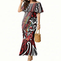 Personalised Maori Language Week Mermaid Dress Ake Ake Ake Tribal Patterns