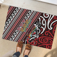 Maori Language Week Rubber Doormat Ake Ake Ake Tribal Patterns