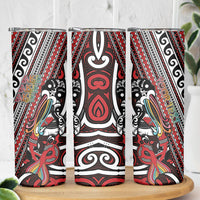 Personalised Maori Language Week Skinny Tumbler Ake Ake Ake Tribal Patterns