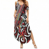 Personalised Maori Language Week Summer Maxi Dress Ake Ake Ake Tribal Patterns