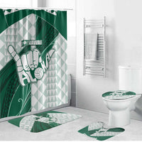 Hawaii Volleyball Bathroom Set Shaka Aloha Hand DT05 Bathroom Set (4 pcs) Green - Polynesian Pride