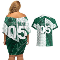 Custom Hawaii Volleyball Couples Matching Off Shoulder Short Dress and Hawaiian Shirt Shaka Aloha Hand
