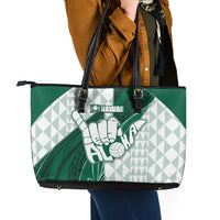 Hawaii Volleyball Leather Tote Bag Shaka Aloha Hand