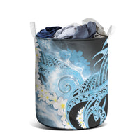 Piko Hawaiian Laundry Basket Blue Galaxy Spiral Plumeria Tribal Patterns