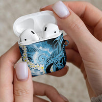 Piko Hawaiian AirPods Case Blue Galaxy Spiral Plumeria Tribal Patterns