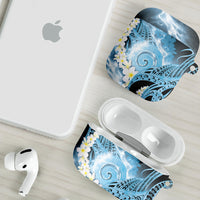 Piko Hawaiian AirPods Case Blue Galaxy Spiral Plumeria Tribal Patterns