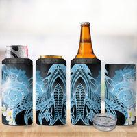 Piko Hawaiian 4 in 1 Can Cooler Tumbler Blue Galaxy Spiral Plumeria Tribal Patterns