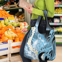 Piko Hawaiian Grocery Bag Blue Galaxy Spiral Plumeria Tribal Patterns
