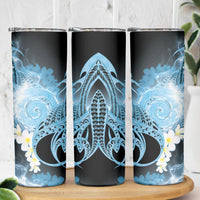 Piko Hawaiian Skinny Tumbler Blue Galaxy Spiral Plumeria Tribal Patterns