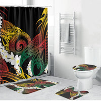 Piko Hawaiian Bathroom Set Gradient Spiral Plumeria Tribal Patterns