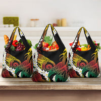 Piko Hawaiian Grocery Bag Gradient Spiral Plumeria Tribal Patterns