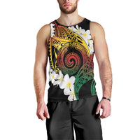 Piko Hawaiian Men Tank Top Gradient Spiral Plumeria Tribal Patterns