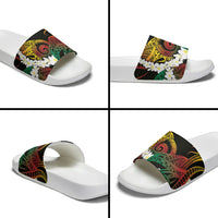 Piko Hawaiian Slide Sandals Gradient Spiral Plumeria Tribal Patterns