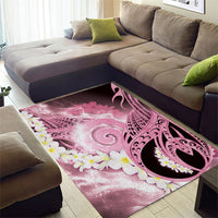 Piko Hawaiian Area Rug Pink Galaxy Spiral Plumeria Tribal Patterns