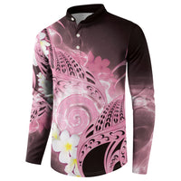 Piko Hawaiian Button Sweatshirt Pink Galaxy Spiral Plumeria Tribal Patterns