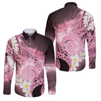 Piko Hawaiian Family Matching Puletasi and Hawaiian Shirt Pink Galaxy Spiral Plumeria Tribal Patterns
