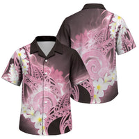 Piko Hawaiian Family Matching Puletasi and Hawaiian Shirt Pink Galaxy Spiral Plumeria Tribal Patterns