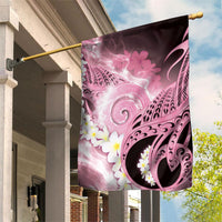 Piko Hawaiian Garden Flag Pink Galaxy Spiral Plumeria Tribal Patterns