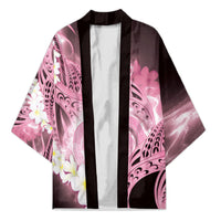 Piko Hawaiian Kimono Pink Galaxy Spiral Plumeria Tribal Patterns