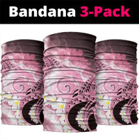 Piko Hawaiian Neck Gaiter Pink Galaxy Spiral Plumeria Tribal Patterns