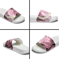 Piko Hawaiian Slide Sandals Pink Galaxy Spiral Plumeria Tribal Patterns