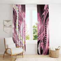 Piko Hawaiian Window Curtain Pink Galaxy Spiral Plumeria Tribal Patterns