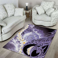 Piko Hawaiian Area Rug Purple Galaxy Spiral Plumeria Tribal Patterns