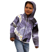 Piko Hawaiian Kid Hoodie Purple Galaxy Spiral Plumeria Tribal Patterns