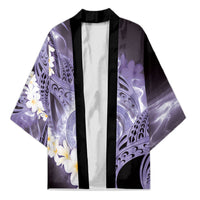 Piko Hawaiian Kimono Purple Galaxy Spiral Plumeria Tribal Patterns