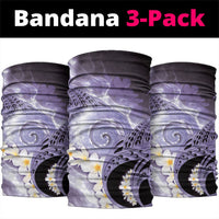 Piko Hawaiian Neck Gaiter Purple Galaxy Spiral Plumeria Tribal Patterns