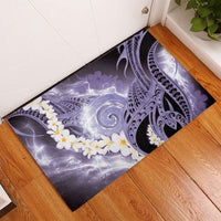 Piko Hawaiian Rubber Doormat Purple Galaxy Spiral Plumeria Tribal Patterns